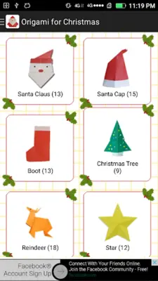 Origami for Christmas android App screenshot 7